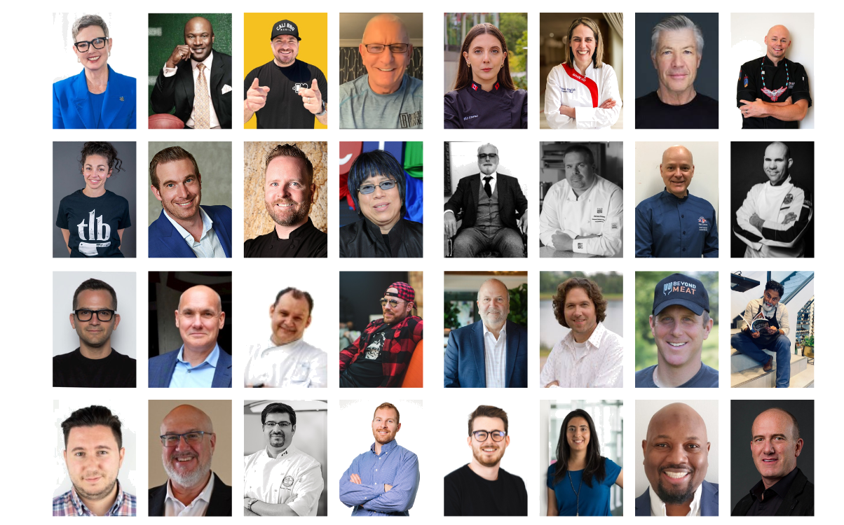 A grid of featured podcast guests from across the foodservice and hospitality industry.